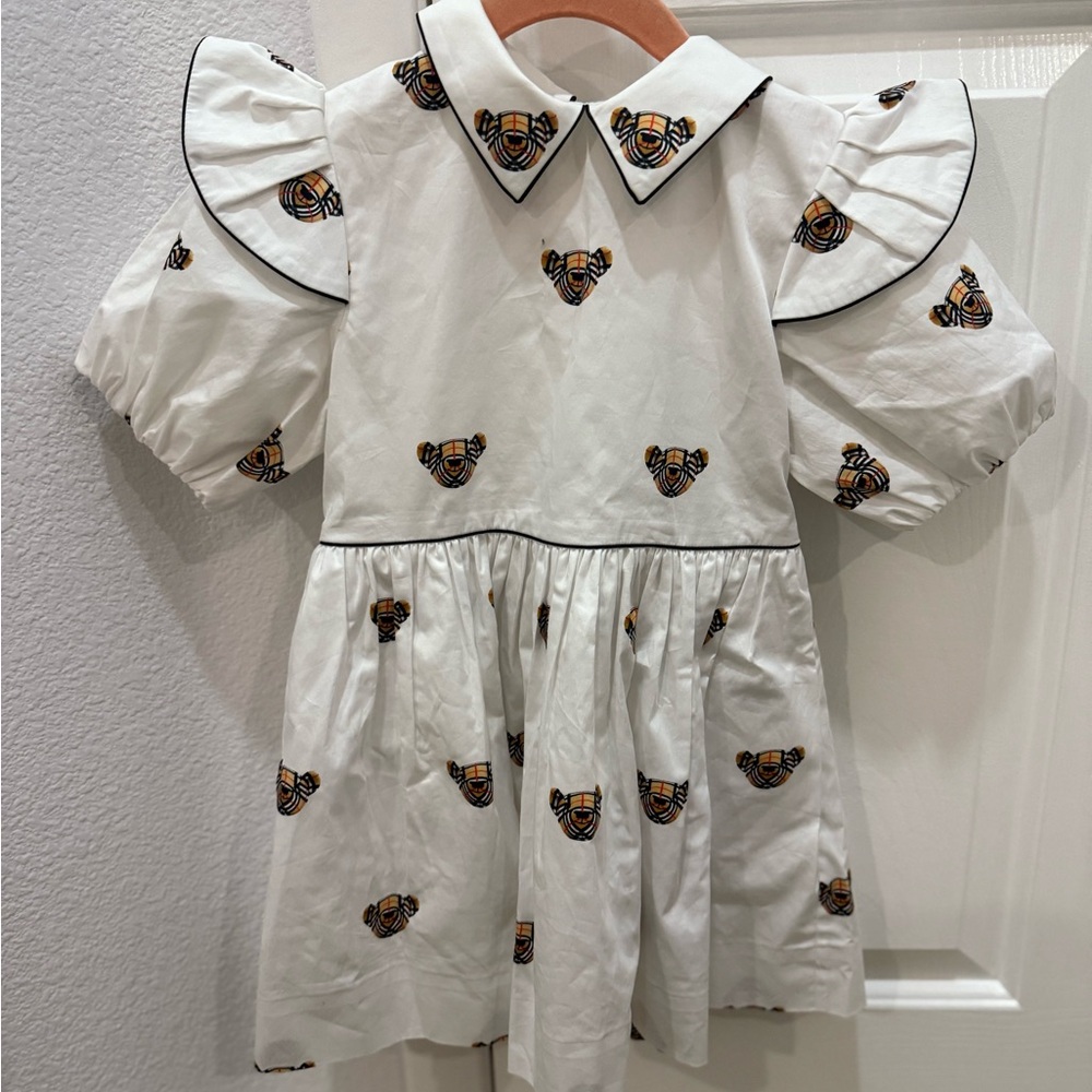 Burberry White Dress with Iconic Pattern